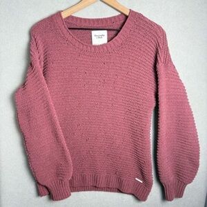 H&M Mauve Textured Crew Neck Sweater